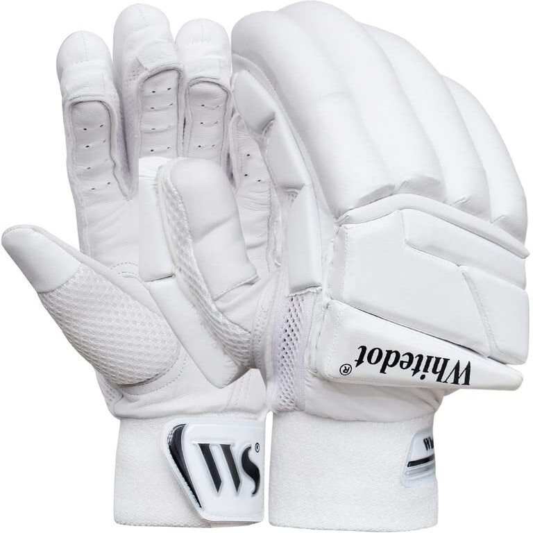 Whitedot Citadel Cricket Batting Gloves||Suitable for Boys|Small Right Hand||White