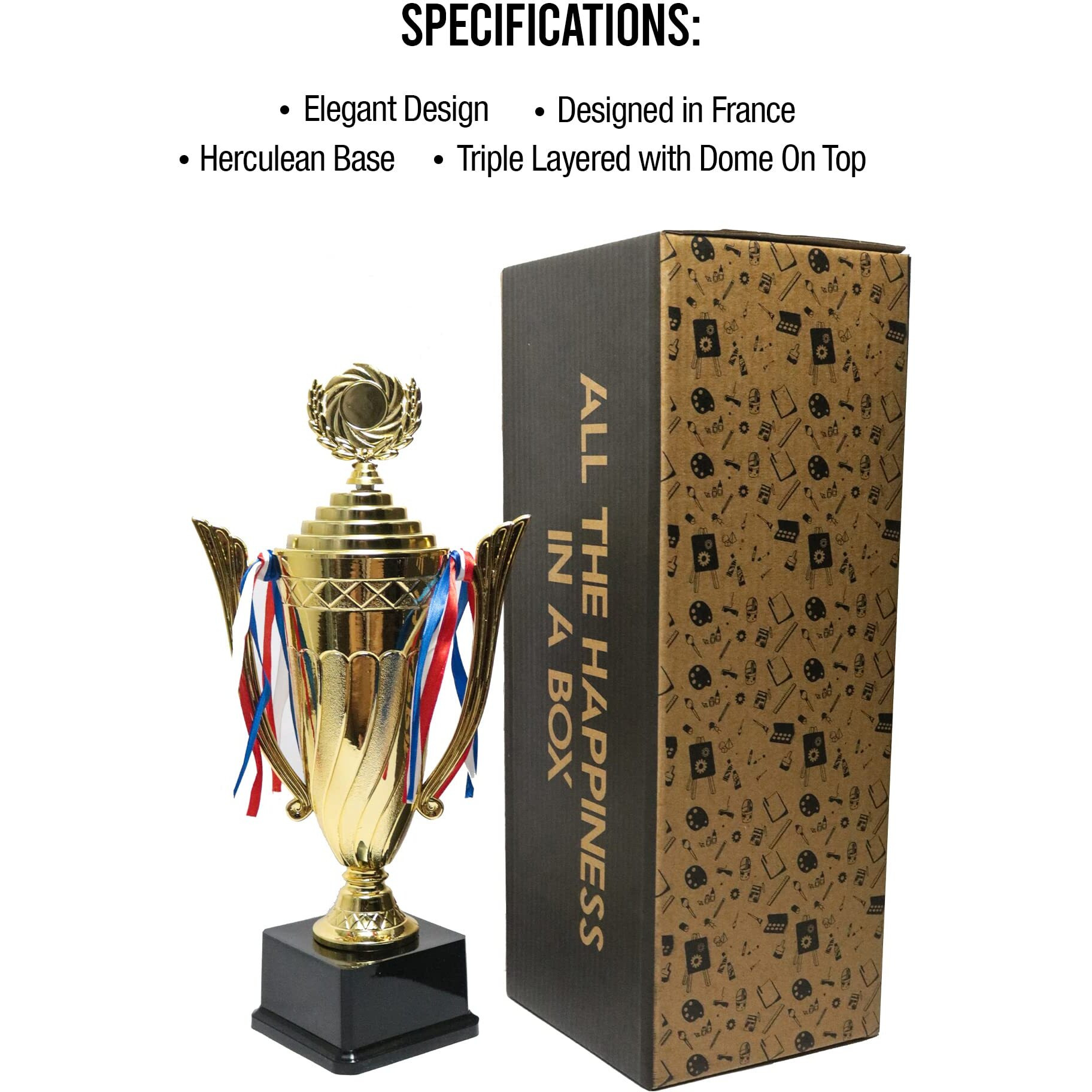 ArtRight Elysian Trophy for Office and Events - Gold Winner Trophy for Office and Corporate Events  Awards for Best Employee for Office