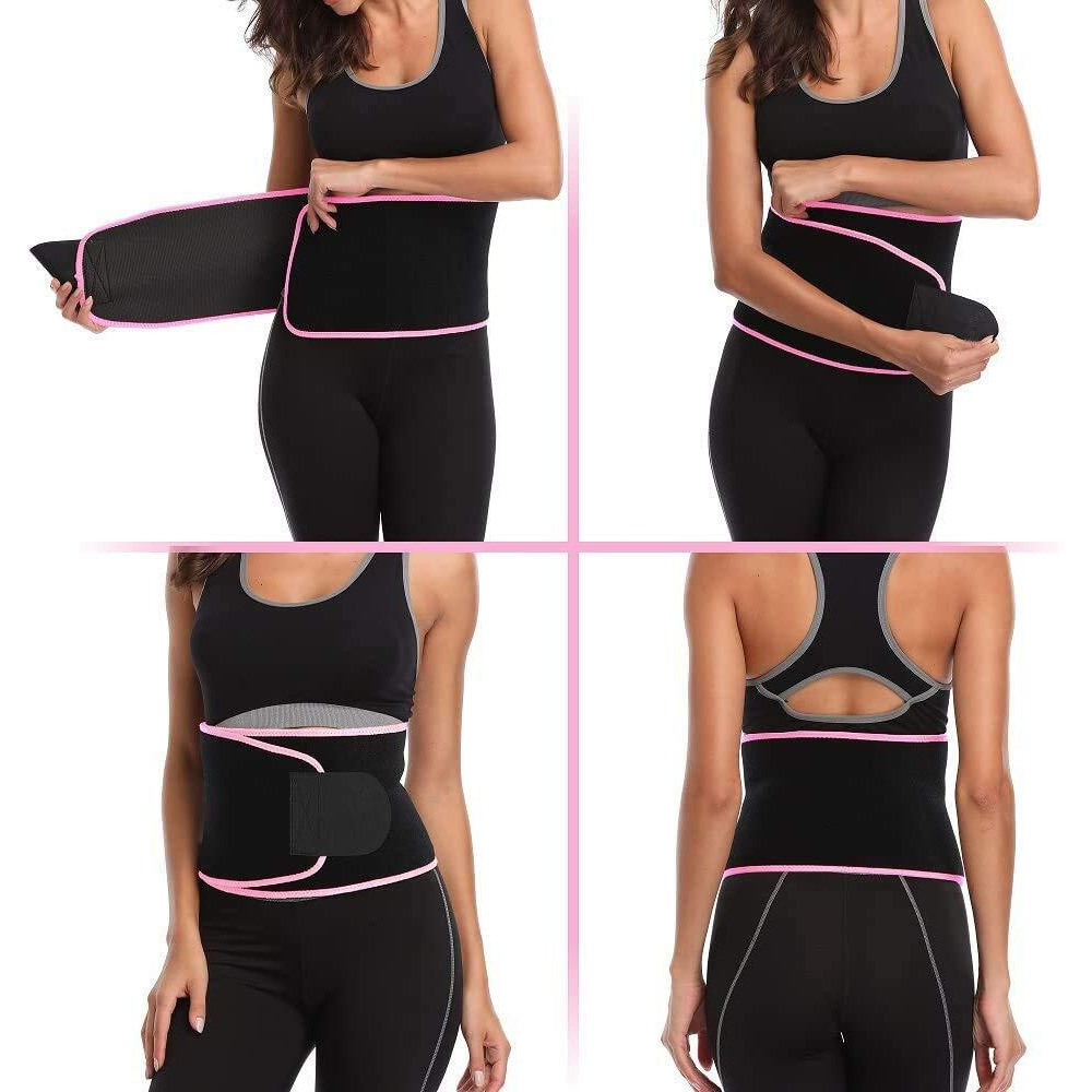 BRITSPEAR Men s and Women s Waist Trimmer Slimming Neoprene Ab Belt Trainer for Faster Weight Loss Fat Burner Wrap after delivery Tummy Control Belly Tummy Yoga Wrap Exercise Body Slim Look Belt (PINK)