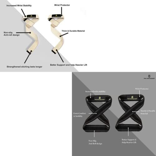 The Gym Bucket Lifting Straps, Deadlift strap, weight lifting straps, Gym straps for weight lifting, Strap with Foam Padding, Better Grip and Easy Lifting (White Lifting Straps + Deadlift strap)