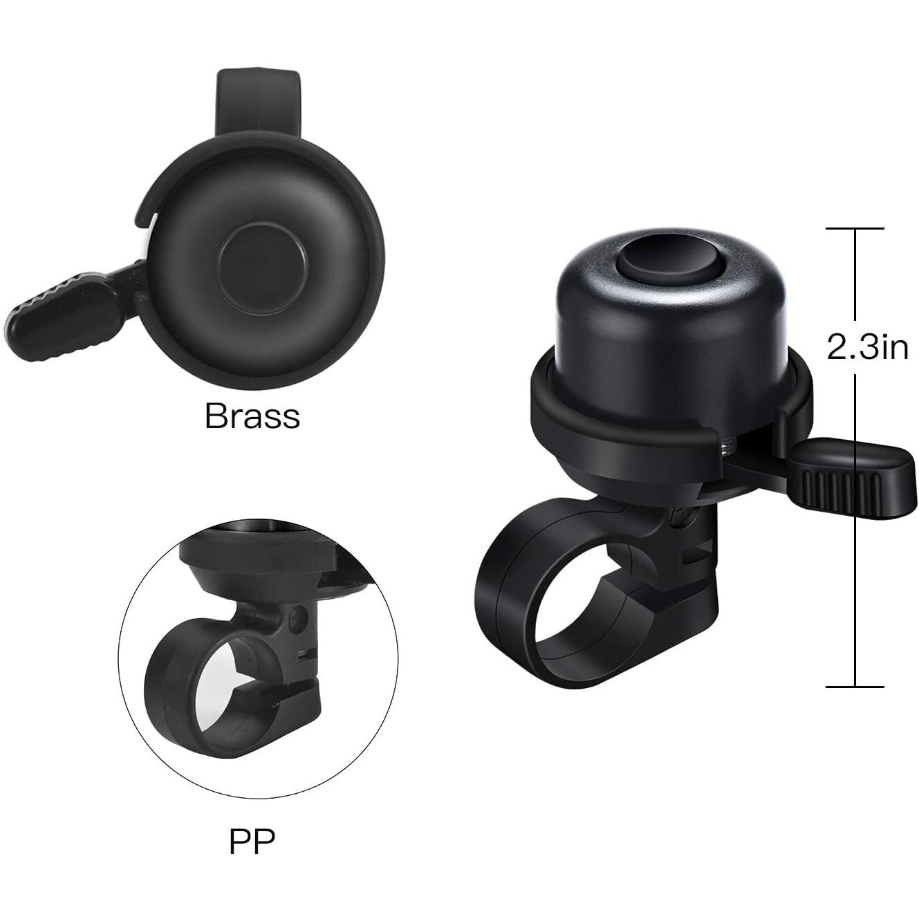 RIANZ Bicycle Cycle Bell Copper Mini, Clearer Louder Longer Tone Horn for Cycling (Black - Pack of 1)