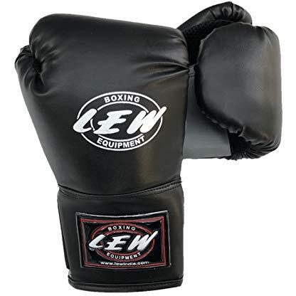 LEW 10OZ Black Grey Training Boxing Gloves