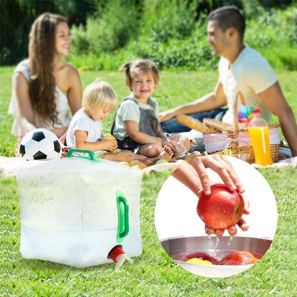 NEAR STOP Collapsible Emergency Water Jug Container Bag, Freezable, BPA Free Plastic Water Carrier Tank, Outdoor Folding Water Bag for Sport Camping Riding Mountaineer(20 Liters)
