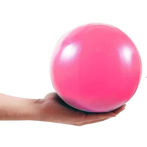 AB SALES Mini Yoga Pilates Ball, Exercise Ball, 9 Inch Bender with Inflatable Straw for Barre, Physical Therapy, Stability, Stretching, Core Training Exercise Gym Improves Balance, Strength, Pink