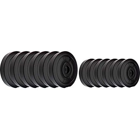 Bodyfit 20Kg Weight Plates Exercise Set, 5 ft Rod, 3 ft Curl Rod, 2x14  Dumble.Rods Home Gym Set,Dumbbell Set - Multicolour