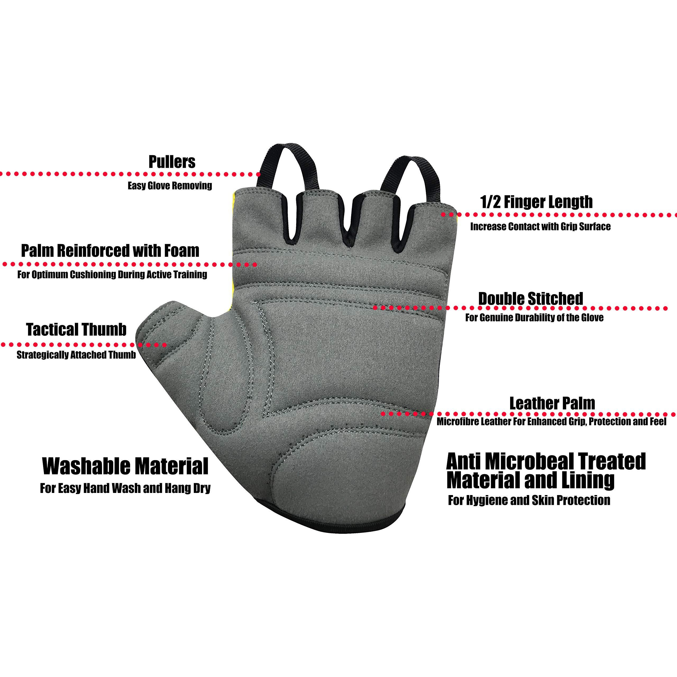 Kobo WTG-28-SMALL Leather Weight Lifting Fitness Training Hand Protector Gym Gloves (Multicolour)