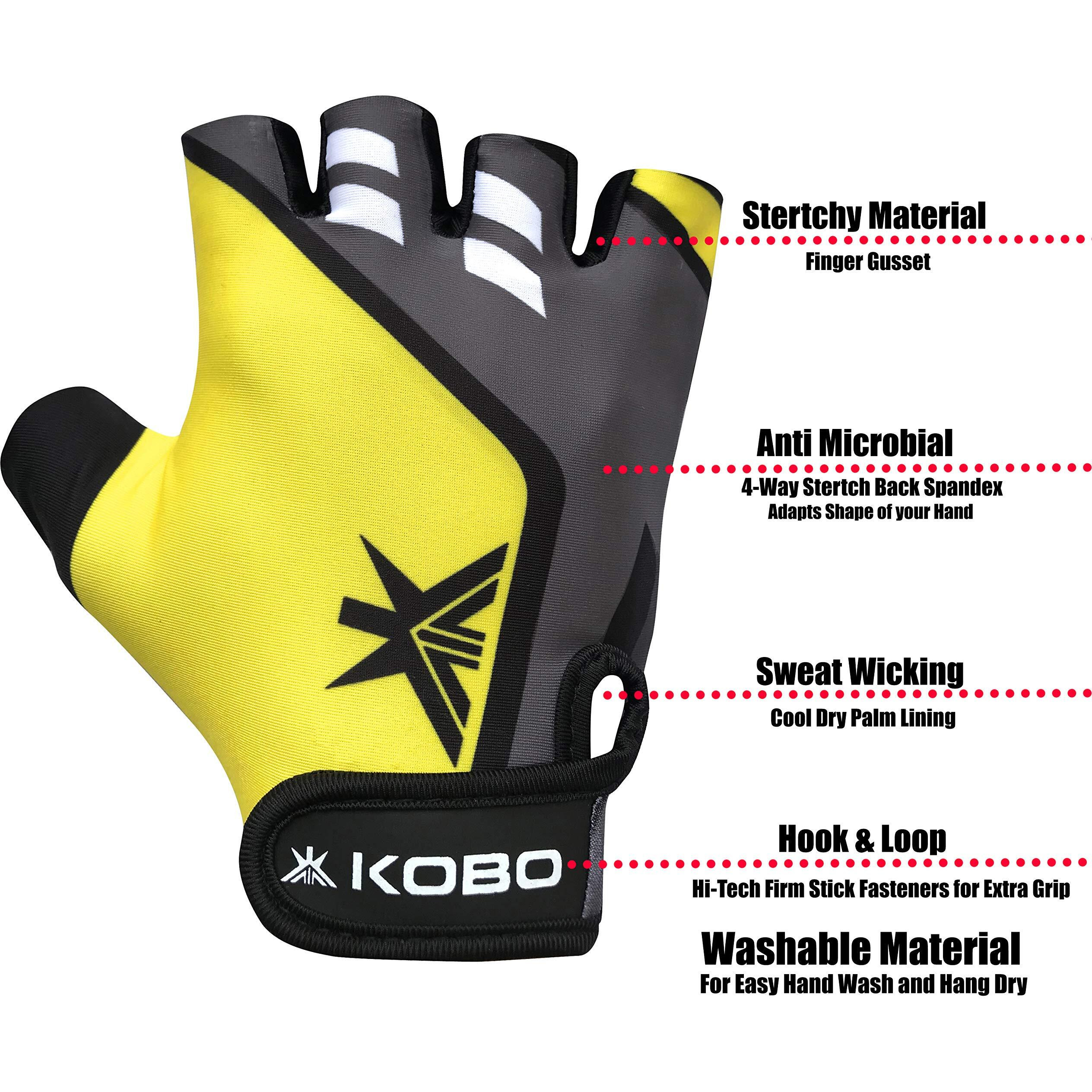 Kobo WTG-28-SMALL Leather Weight Lifting Fitness Training Hand Protector Gym Gloves (Multicolour)