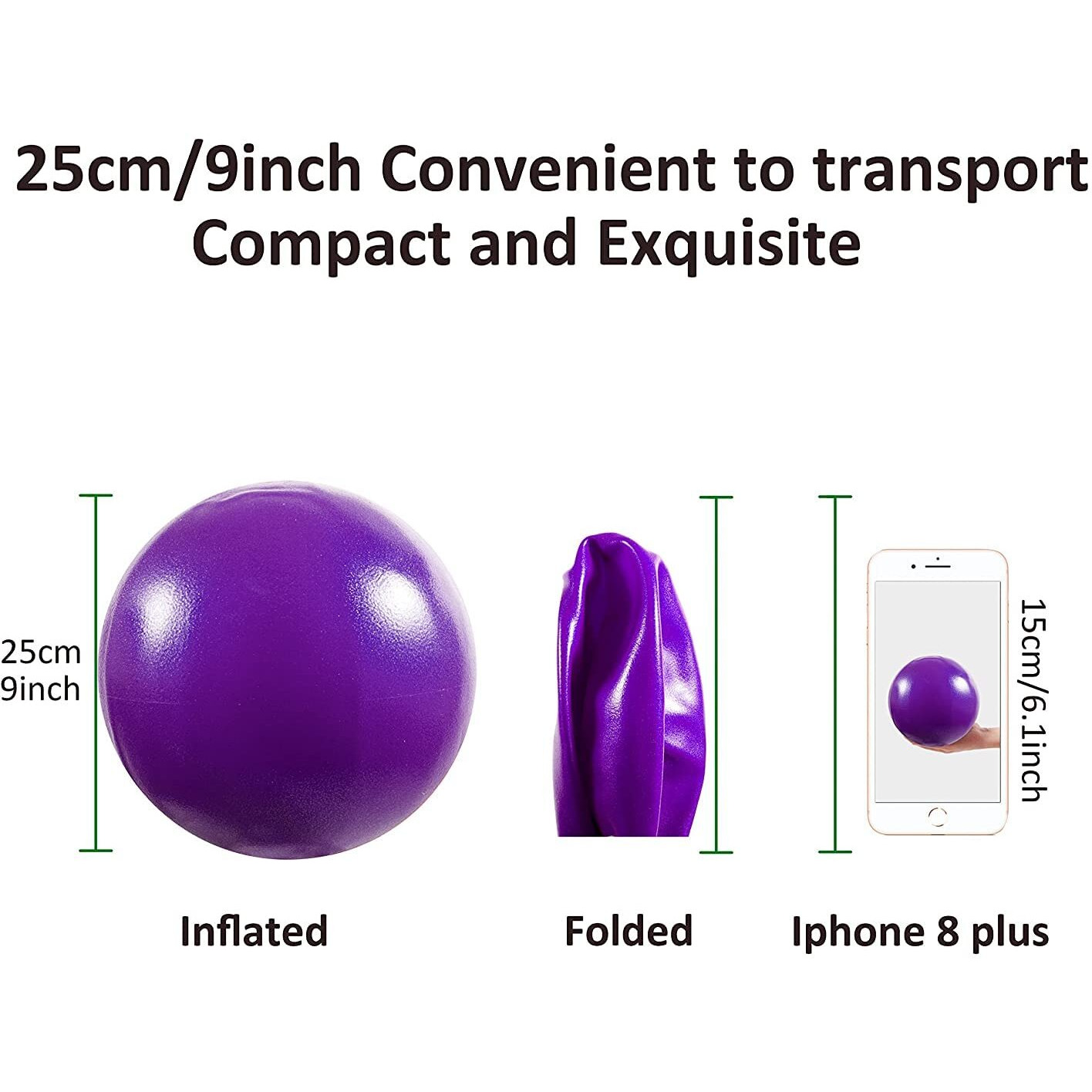 SKYFUN (LABEL) Full Body Inflatable Shaping Fitness Fit Gym Pilates Swiss Ball for Balance, Stability, Stretching, Core Fitness(9 Inch, Purple Color)