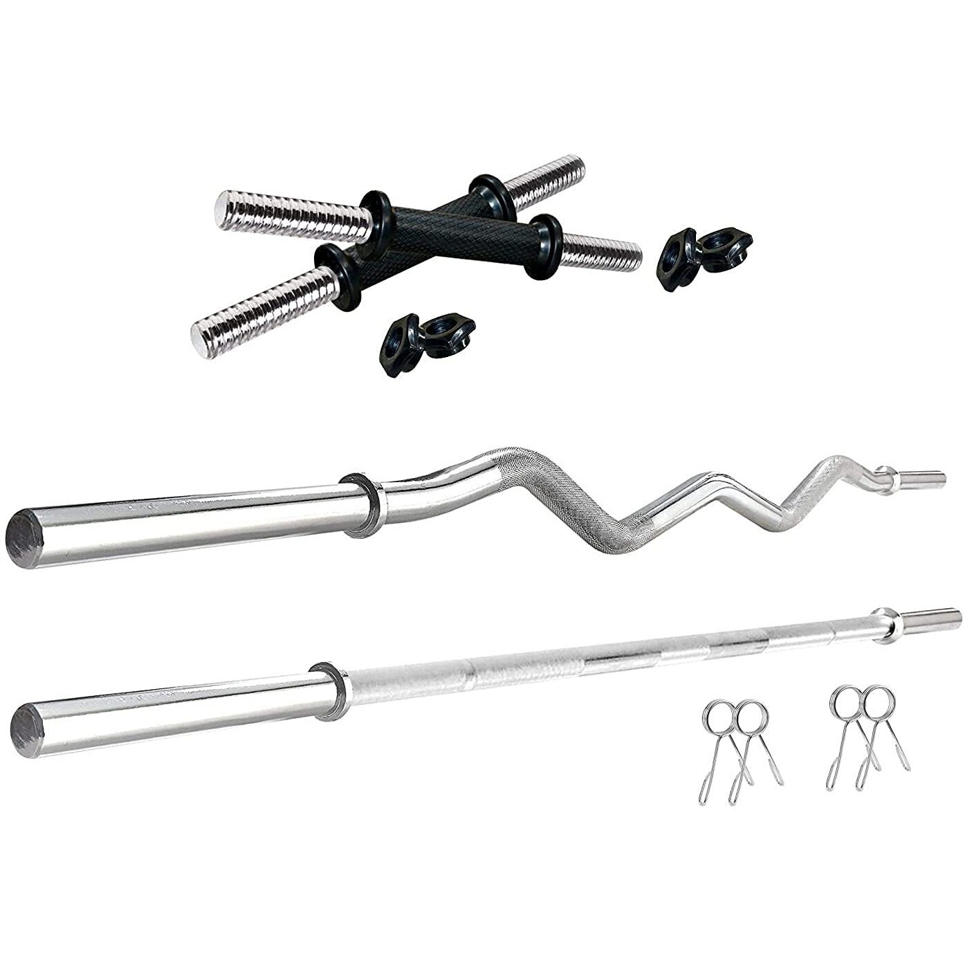 Bodyfit 20KG Weight Plates,5ft rod,3ft Curl Rod,2D.rods Home Gym dumbell Exercise set,accessories..