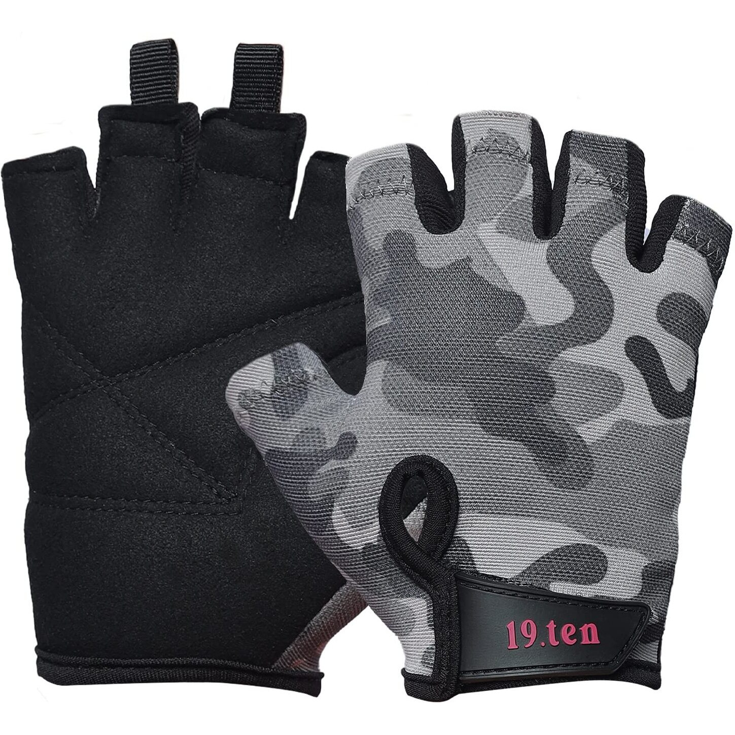 19ten Curvy from Sree Gloves for Women Wash and Dry Weightlifting Gym Fitness Workout Exercise Yoga Training Accessories Gear (Large Fits (7.5-8.0 inch), Women Camo)