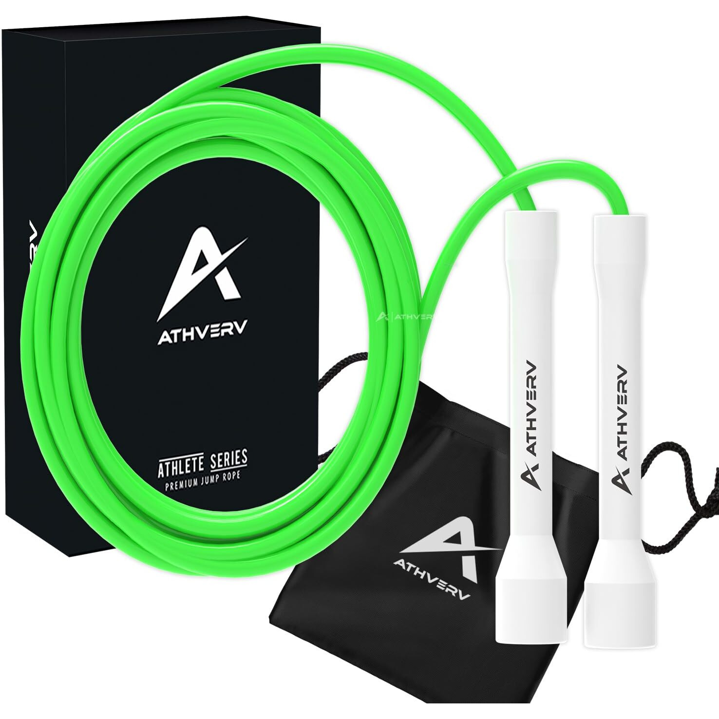 Athverv Jump Rope, Skipping Rope for Tricks and Releases, Green