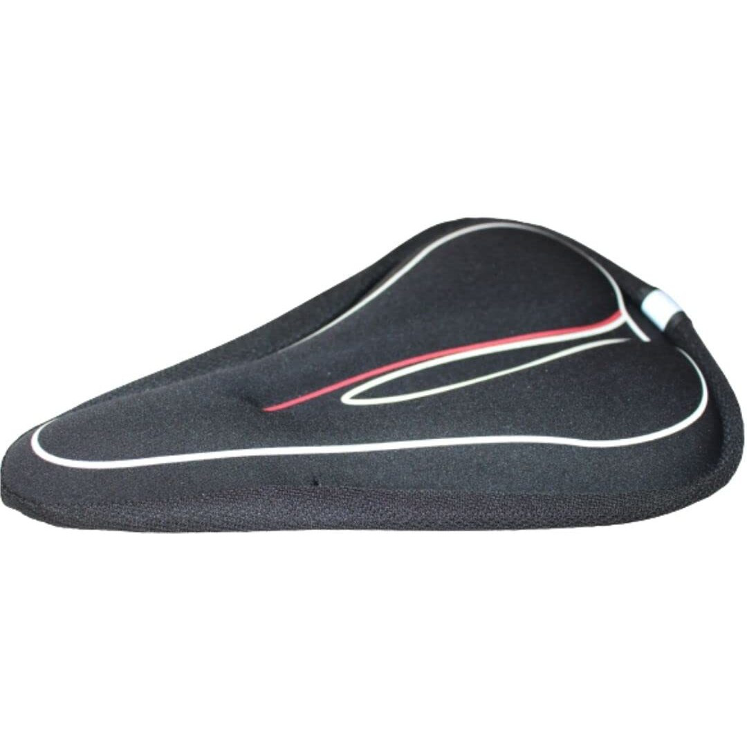 FabSports Gel Bike Seat Cover (11x7.5 inch)- Premium Bicycle Saddle Pad, Extra Gel Cushion, Fits Narrow Slim Seats (BlackRed)
