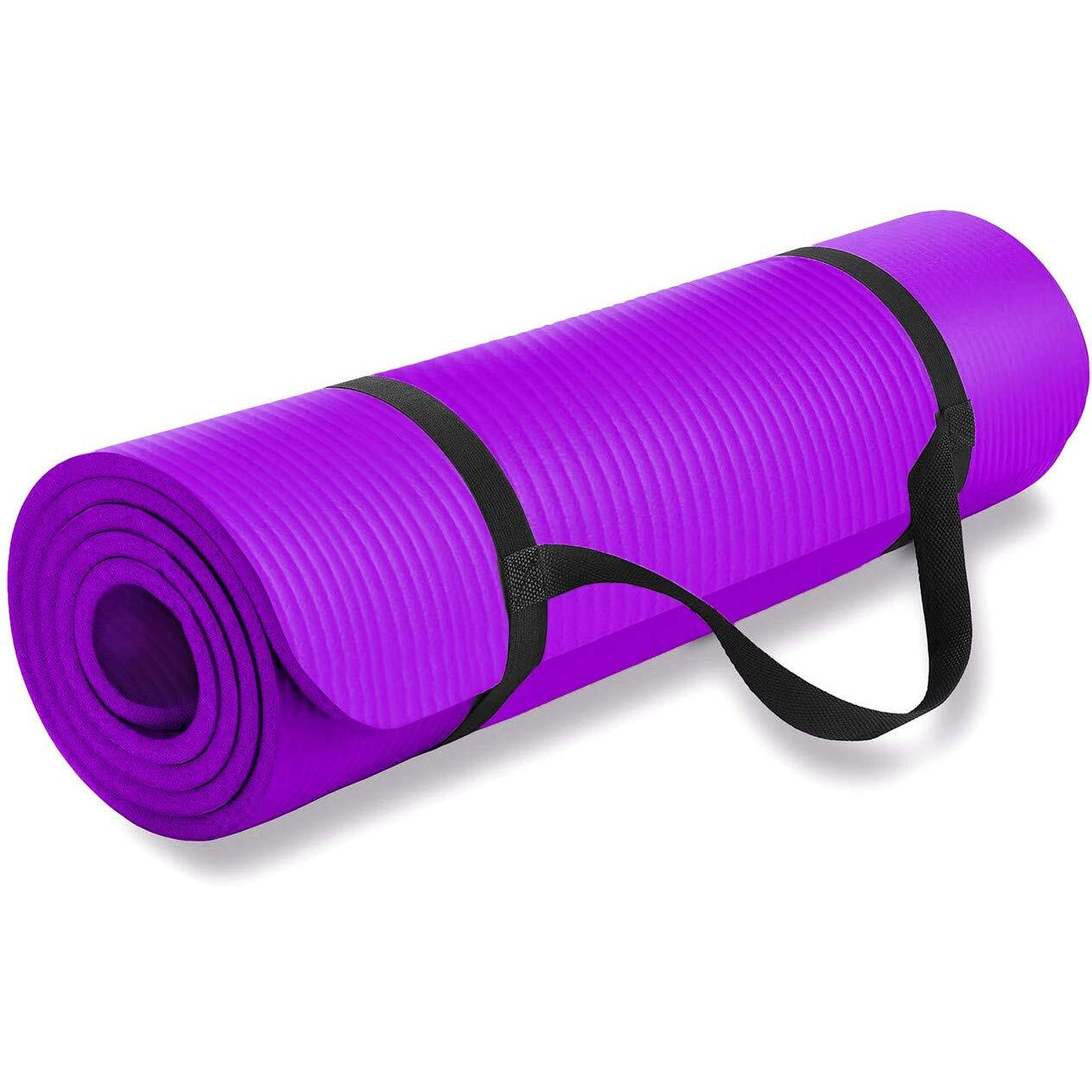 MAXWELLFIT- Yoga Mat for Women and Men Fitness(SIZE-4mm) with Carrying Strap Extra Thick & Large Excercise Mat for Workout Yoga Fitness Anti Tear Anti Slip(Color-PURPLE) (Qnty-1 Pcs)