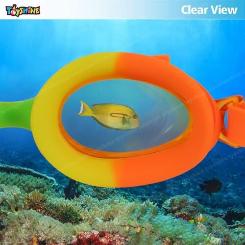 Toyshine Kids Swimming Goggles, Child (Age 4-12) Waterproof Swim Goggles (1PC) Clear Vision Anti Fog UV Protection with Earbuds and Nose Clip Set,Color May Vary SSTP
