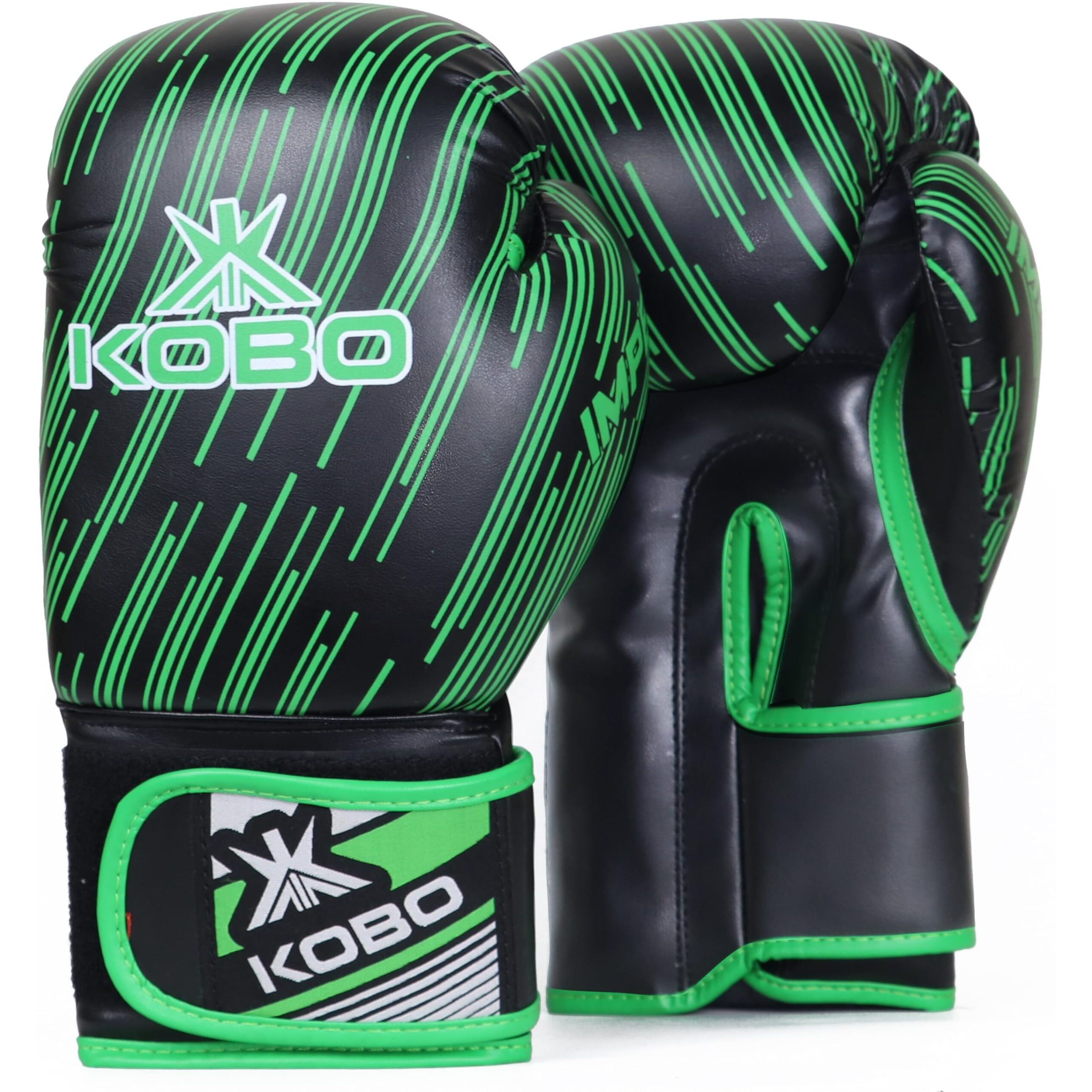 Kobo BXG-04 P.U Leather Boxing Gloves Punching Bag Gel Sparring Training Gloves for Gym Muay Thai Style Punching Bag Mitts Fight Gloves Men & Women (Black)