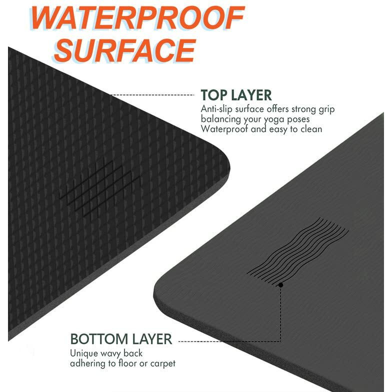 MAXWELL FIT-Yoga Mat for Women and Men Fitness (SIZE-4mm) with Carrying Strap Extra Thick & Large Excercise Mat for Workout Yoga Fitness Anti Tear Anti Slip(Color-MULTI) (Qnty-1 Pcs)