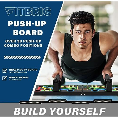 FITBRIG Professional Multifunction Push Up Board Foldable 15 in 1 Push Up Rack Comprehensive Fitness Exercise Workout Push-up Stands Body Building Training Gym for Men and Women (Multi-Color)