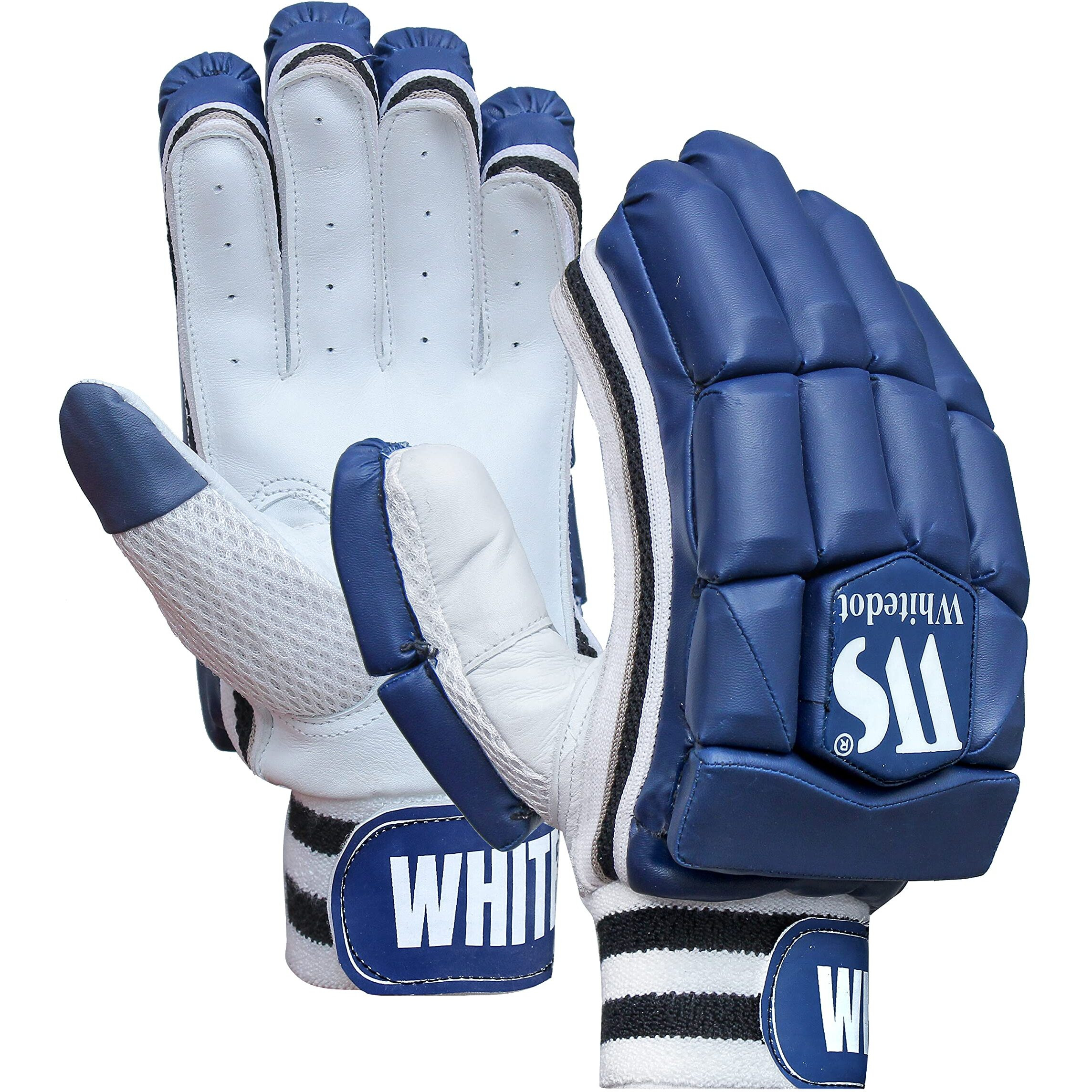 Whitedot Capital Cricket Batting Gloves||Suitable for Mens|Adult|Large Right Hand||Navy Blue