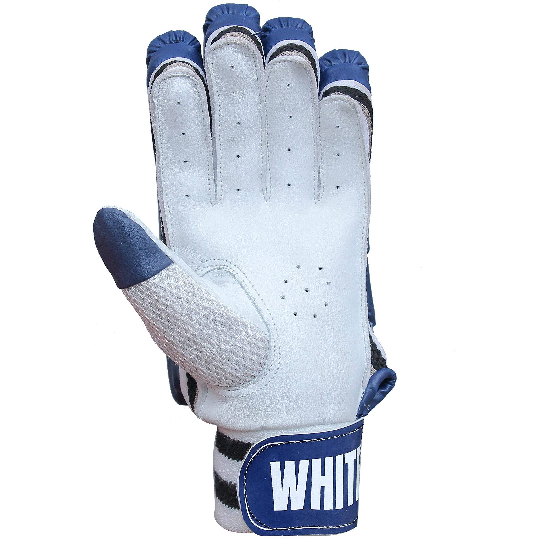 Whitedot Capital Cricket Batting Gloves||Suitable for Mens|Adult|Large Right Hand||Navy Blue