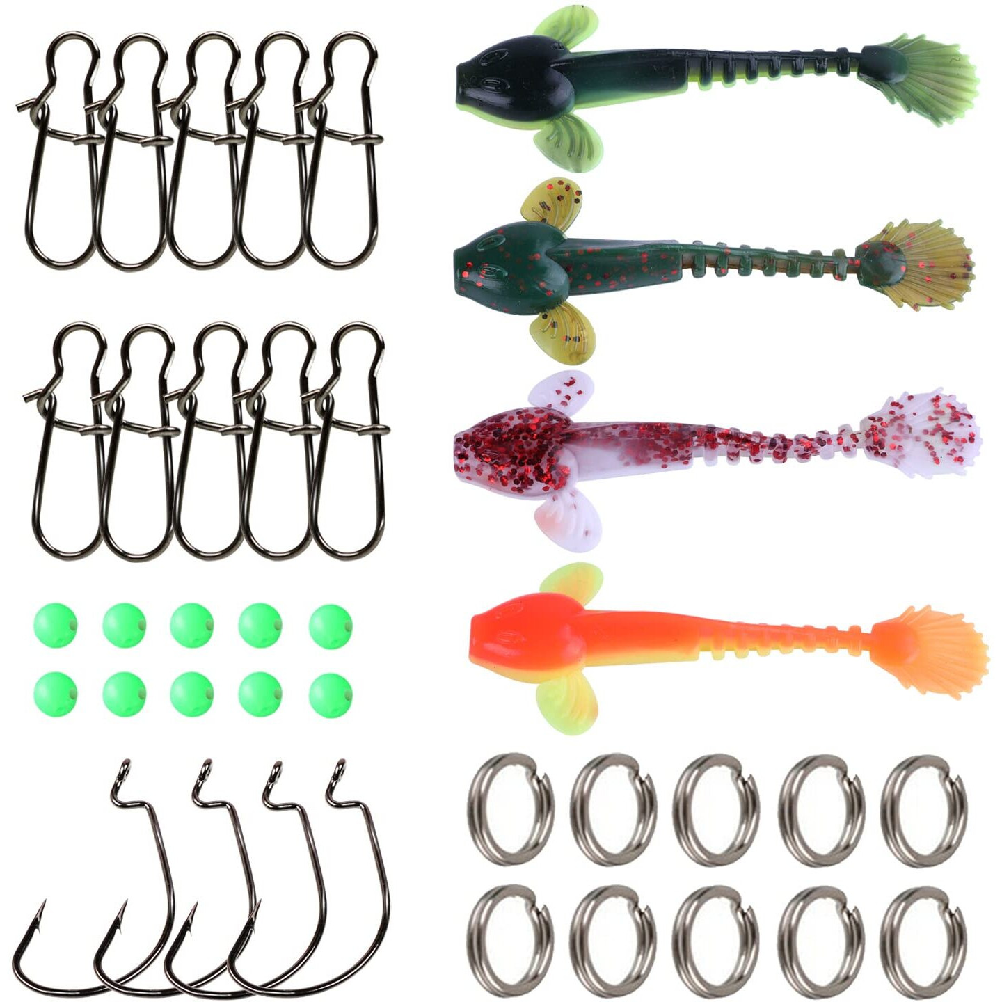 Sougayilang Fishing Accessories Set, Include Fishing Lures, Fishing Swivels, Fishing Sinkers and Fishing Hooks-Type 6