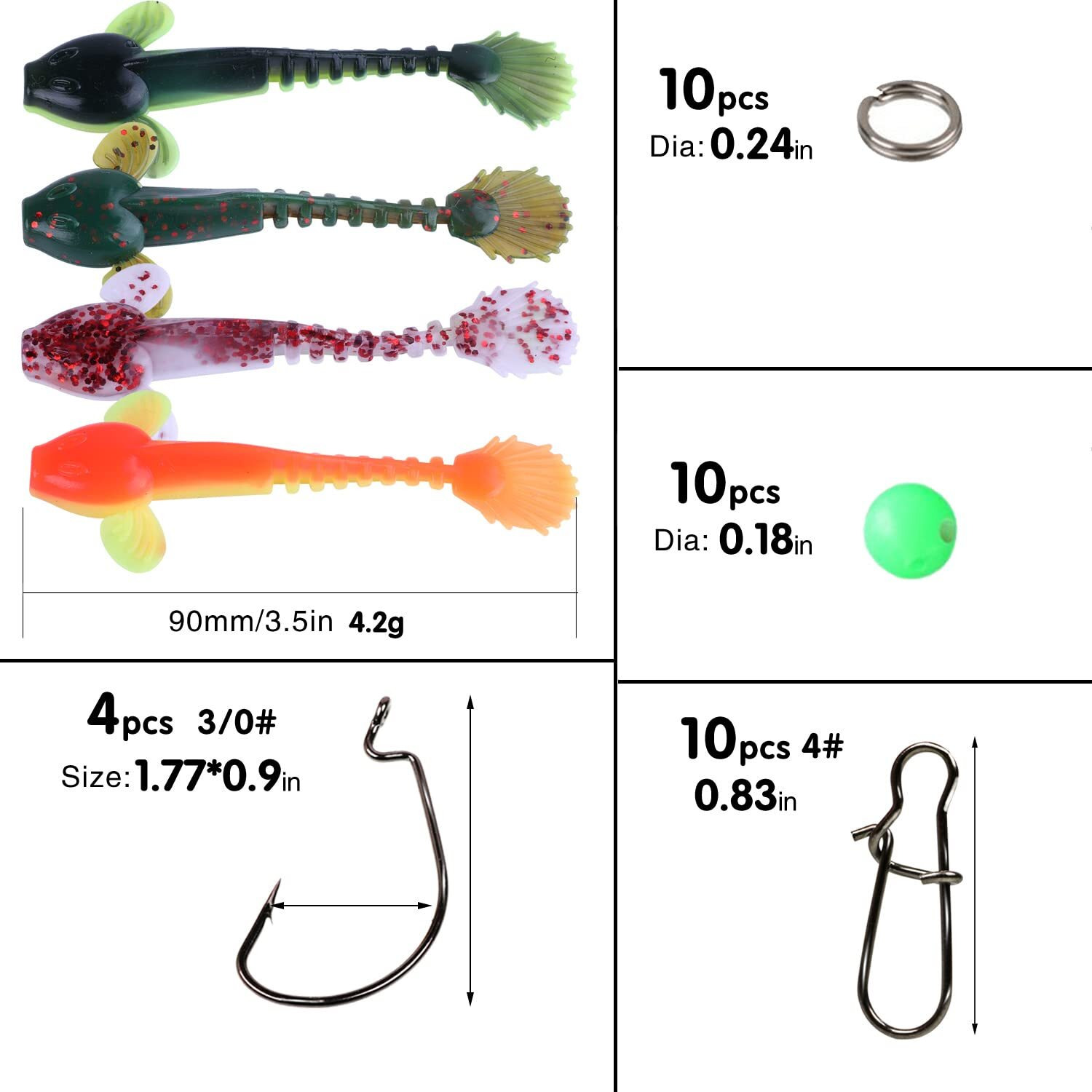 Sougayilang Fishing Accessories Set, Include Fishing Lures, Fishing Swivels, Fishing Sinkers and Fishing Hooks-Type 6