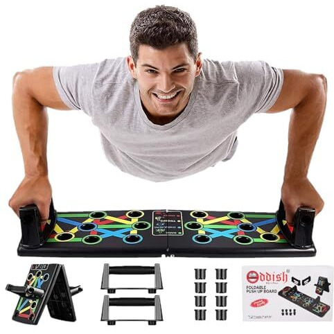 ODDISH way to fitness Tummy Trimmer Double Spring finger fng Push Up Board Combo Pack for Men & Women - Abdominal Workout for Home & Gym Use (STANDERED-SPRING WITH BOARD, BLACK)