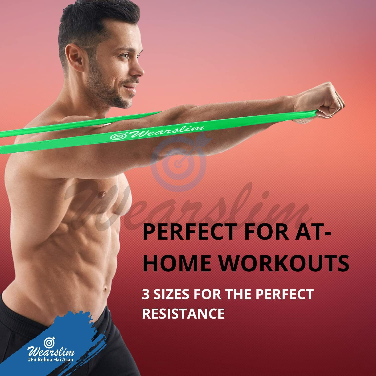 Wearslim Professional Pull Up Assist Band, Exercise Resistance Bands for Strength Training, Home Fitness, Crossfit, Stretch Exercises, Powerlifting, & Stretch Band (Heavy 25-50lbs)