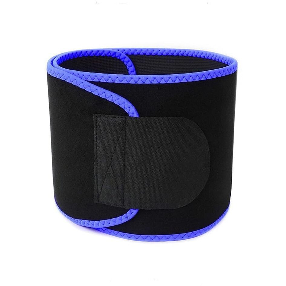 MALAN Weight Loss Hot Slimming Belt for Men, Women Belly Sweat Slim Belt Neoprene Fat Burning Sauna Waist Trainer Healthy Sweat, Weight Loss, Lower Back Posture Black (Free Size) (Blue)