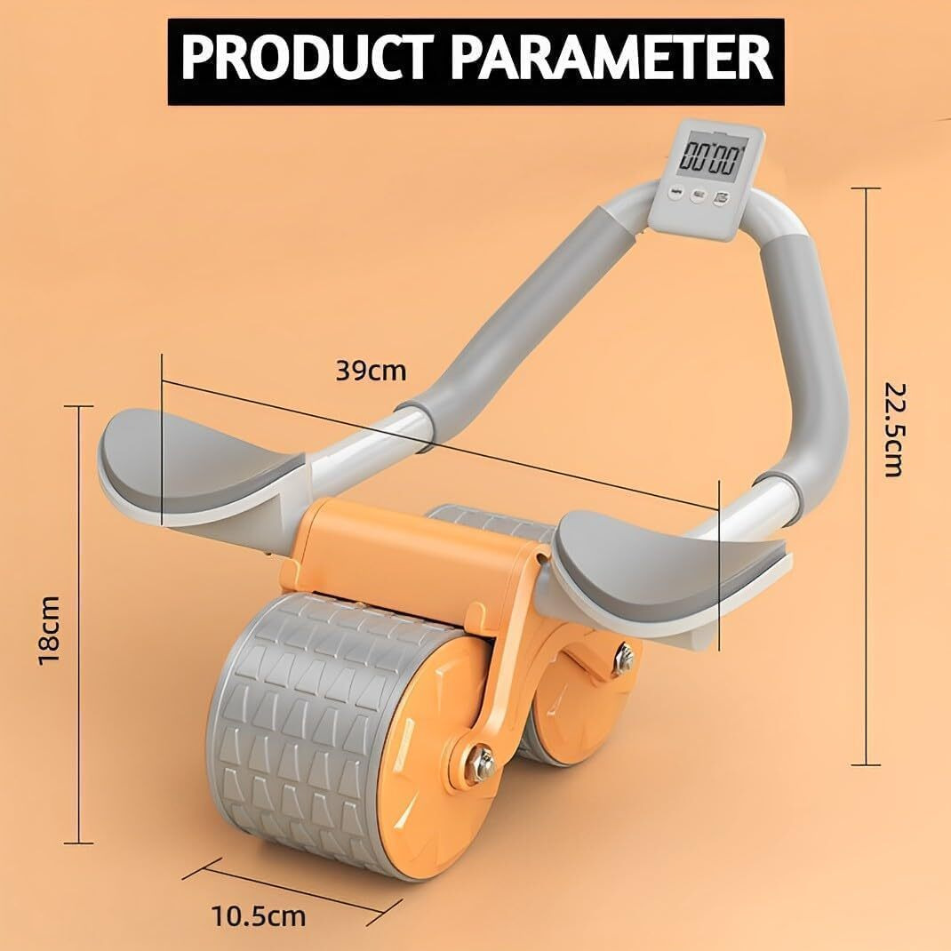 VETMOC Ab Roller Set with Handle and Silent Knee Pad Mat for Exercise Gym, Premium Abdominal Ab Roller with Phone Holder Ideal for Core workout, fitness & Exercise Home (Abs Roller Wheel)