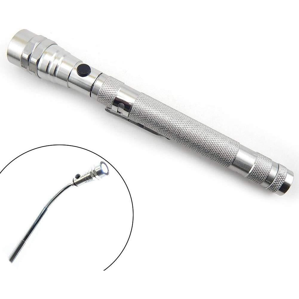 Instakart Metal Telescoping 3 Led Torch Flashlight Flexible Magnetic Pick Up Tool Lamp Pen Light