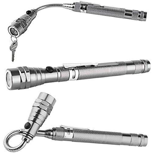 Instakart Metal Telescoping 3 Led Torch Flashlight Flexible Magnetic Pick Up Tool Lamp Pen Light