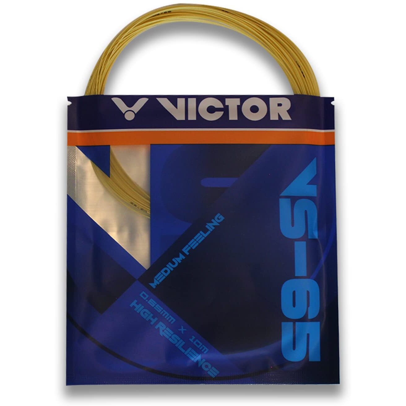 VICTOR VS-65 Medium Feeling High Resilience Badminton String (0.65mmX10m) Pack of 2 (Gold)