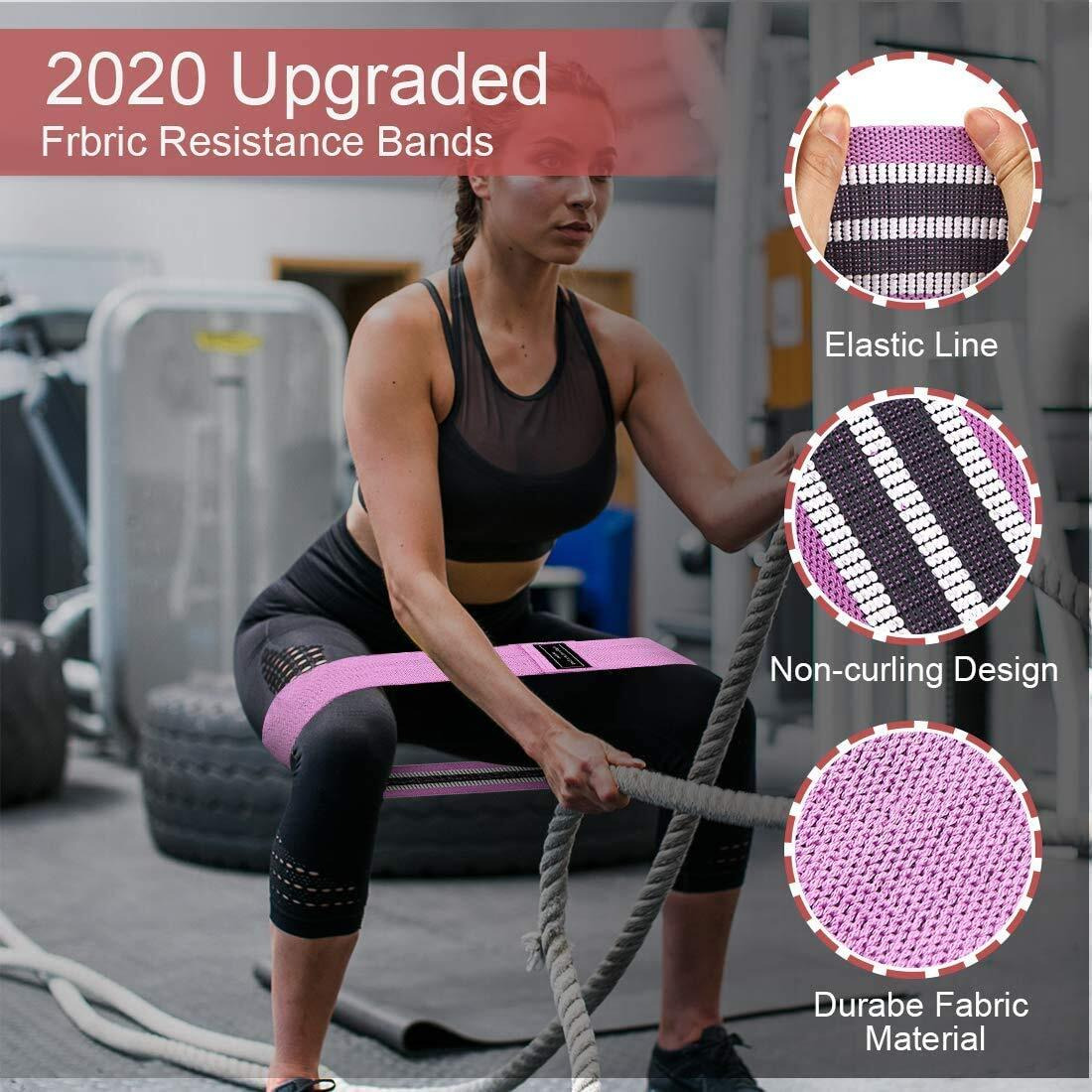 FirstFit Resistance Bands for Legs and Butt, Exercise Bands Set Hip Bands Wide Workout Bands Resistance Loop Bands Anti Slip Circle Fitness Band (Large, 16.5 Inch)- Purple