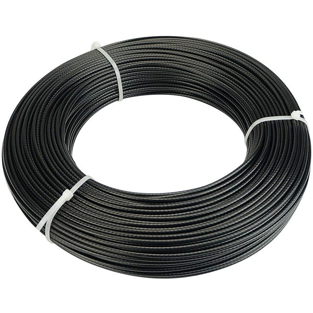 Shopoflux Gym Machine Wire Rope PU Coated Cable Inside Steel (Black) (6 MM, 5 Meter)