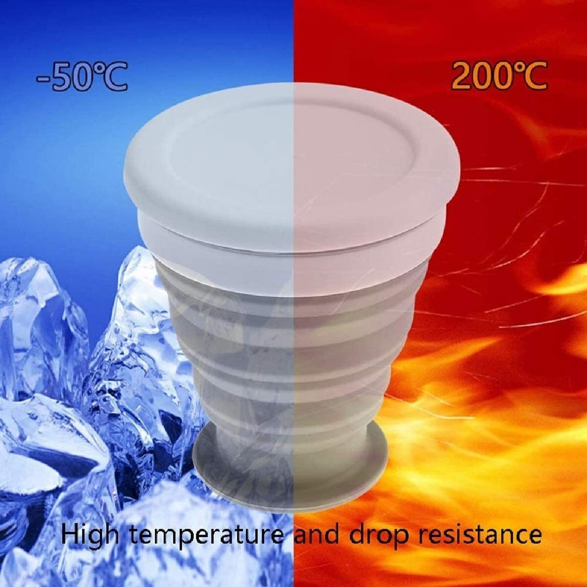 Ramkuwar Collapsible Cup Silicone Travel Water Cup 2 Pack Reusable Food Grade Folding Mug Expandable Retractable Drinking Portable Pocket Size for Outdoor Camping Travel and Hiking Black