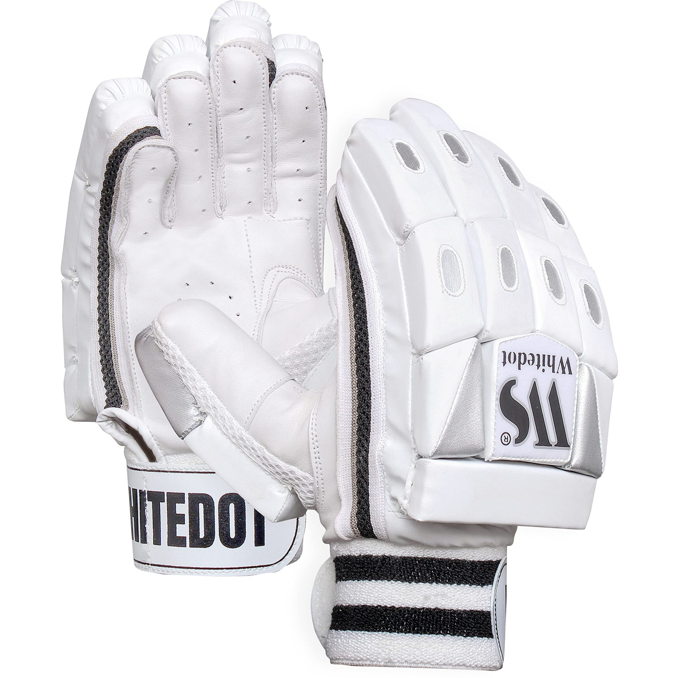 Whitedot Dot 2.1 Cricket Batting Gloves||Suitable for Youth|Medium Right Hand||White