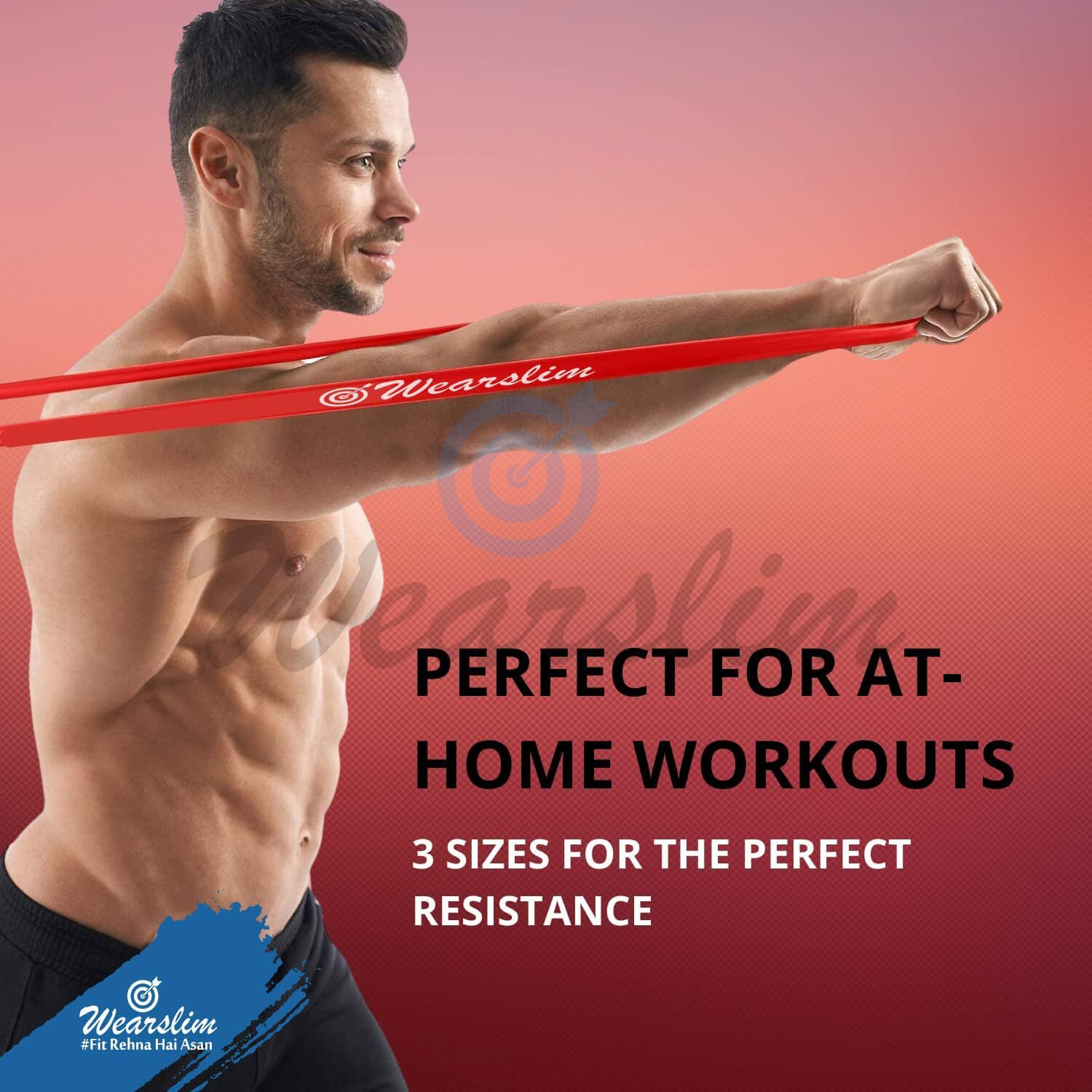 Wearslim Professional Pull Up Exercise Band | Resistance Bands for Strength Training, Crossfit, Stretch Exercises, Powerlifting, Mobility, and Stretch Band - Size (15-25lbs)