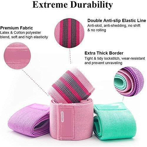 FirstFit Resistance Bands for Legs and Butt, Exercise Bands Set Hip Bands Wide Workout Bands Resistance Loop Bands Anti Slip Circle Fitness Band (Medium, 14.5 Inch) - Pink(Material Natural Rubber)