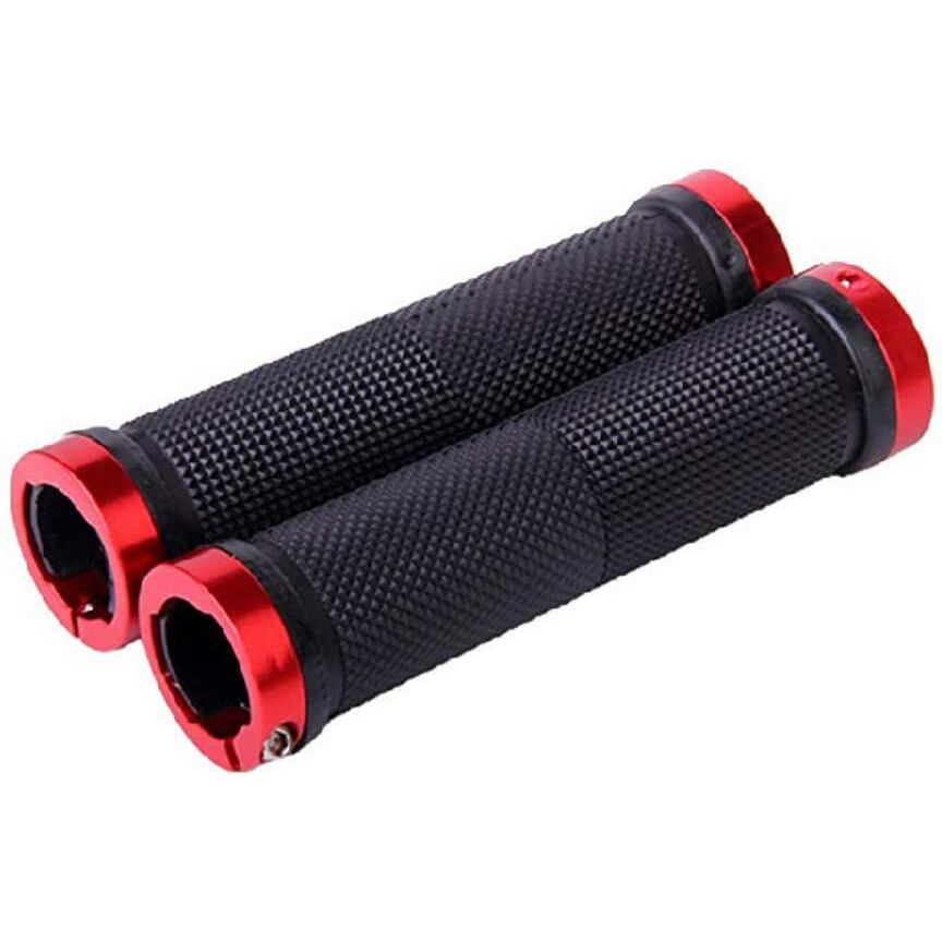 FASTPED Pair Cycling Lock-on Anti-Slip Bicycle Handlebar Handle Grips for MTB BMX (RED) Bicycle Grip Cycling Lock Standard Bicycle Components Color Standard Bicycle Handlebar Grips Quality Product