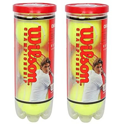Wilson Championship Synthetic Tennis Balls|2 Can|6 Balls(3 Balls Can) (Yellow)