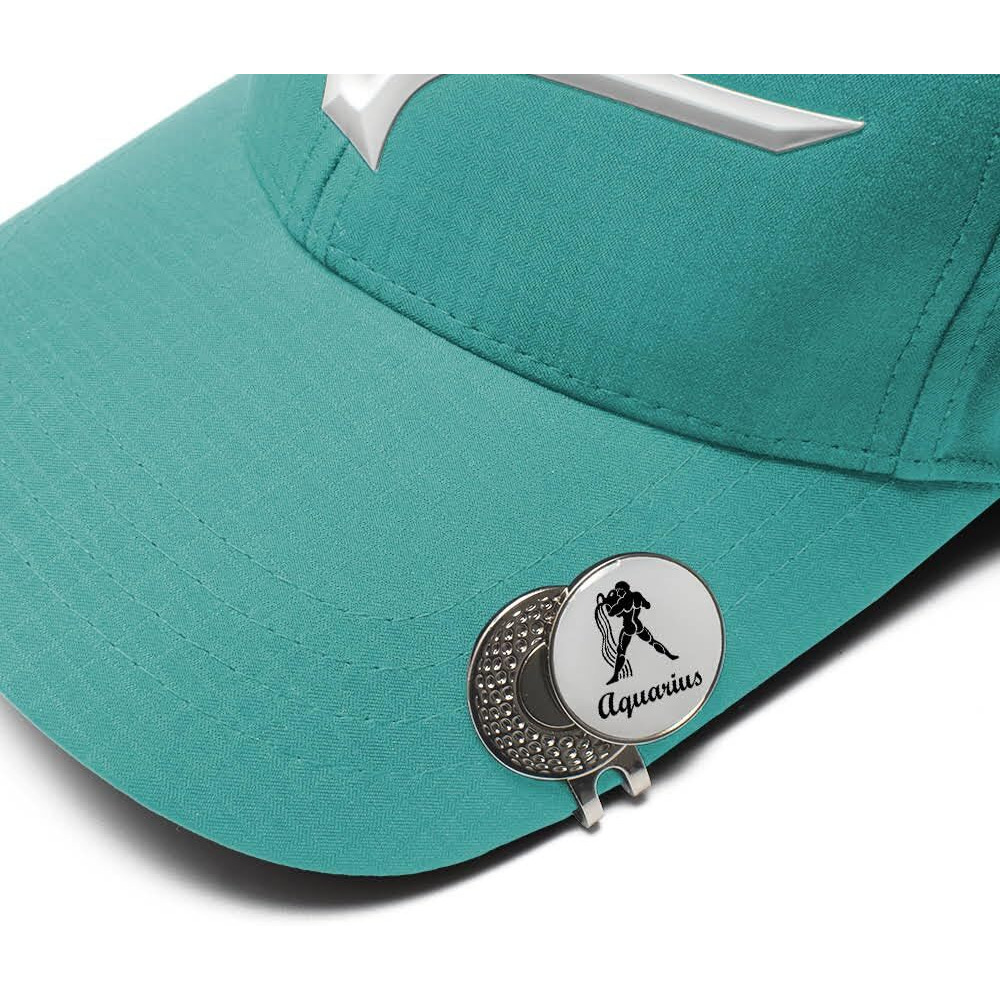Golfoy Basics Zodiac Magnetic Sign Hat Clip & Golf Ball Marker Golf Gift Accessory (Aquarius)