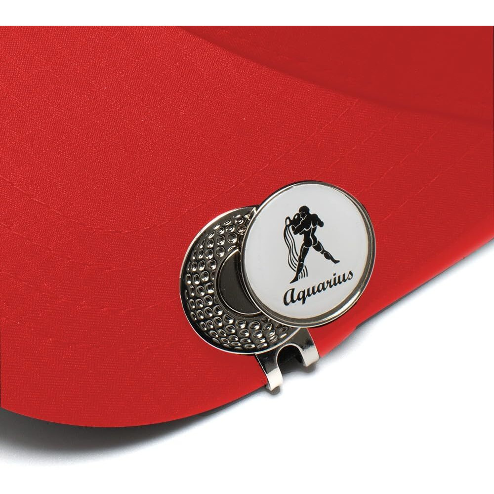 Golfoy Basics Zodiac Magnetic Sign Hat Clip & Golf Ball Marker Golf Gift Accessory (Aquarius)