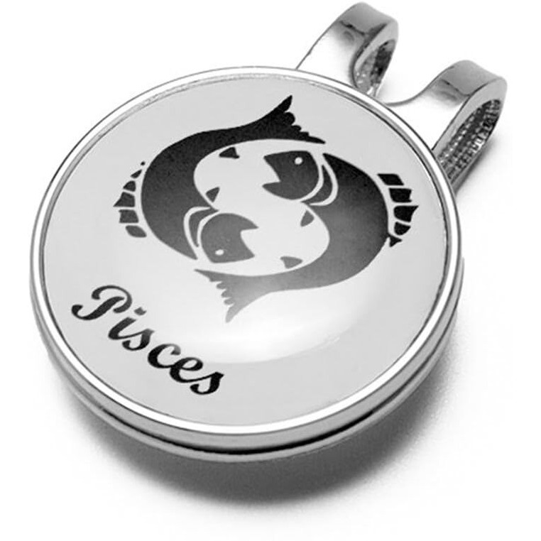 Golfoy Basics Zodiac Magnetic Sign Hat Clip & Golf Ball Marker Golf Gift Accessory (Pisces)