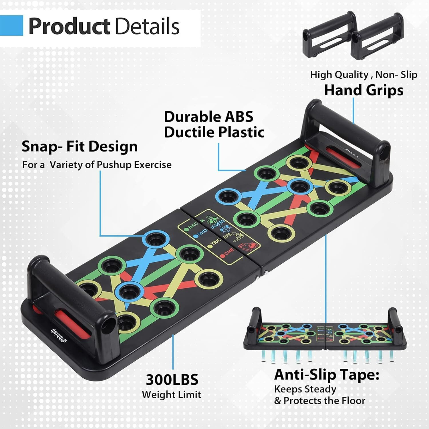 ODDISH way to fitness Tummy Trimmer Double Spring & 15 in 1 Push Up Board Combo Pack for Men & Women - Abdominal Workout for Home & Gym Use (PUSH UP BOARD, MULTICOLOUR)