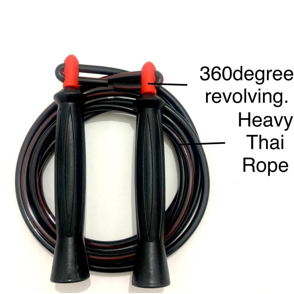 JUMP ROPES WORLD, HEAVY THAI JUMP ROPE FOR MENS,EXERCISE SKIPPING ROPE,BOXERS JUMP ROPE (8FT, RED)