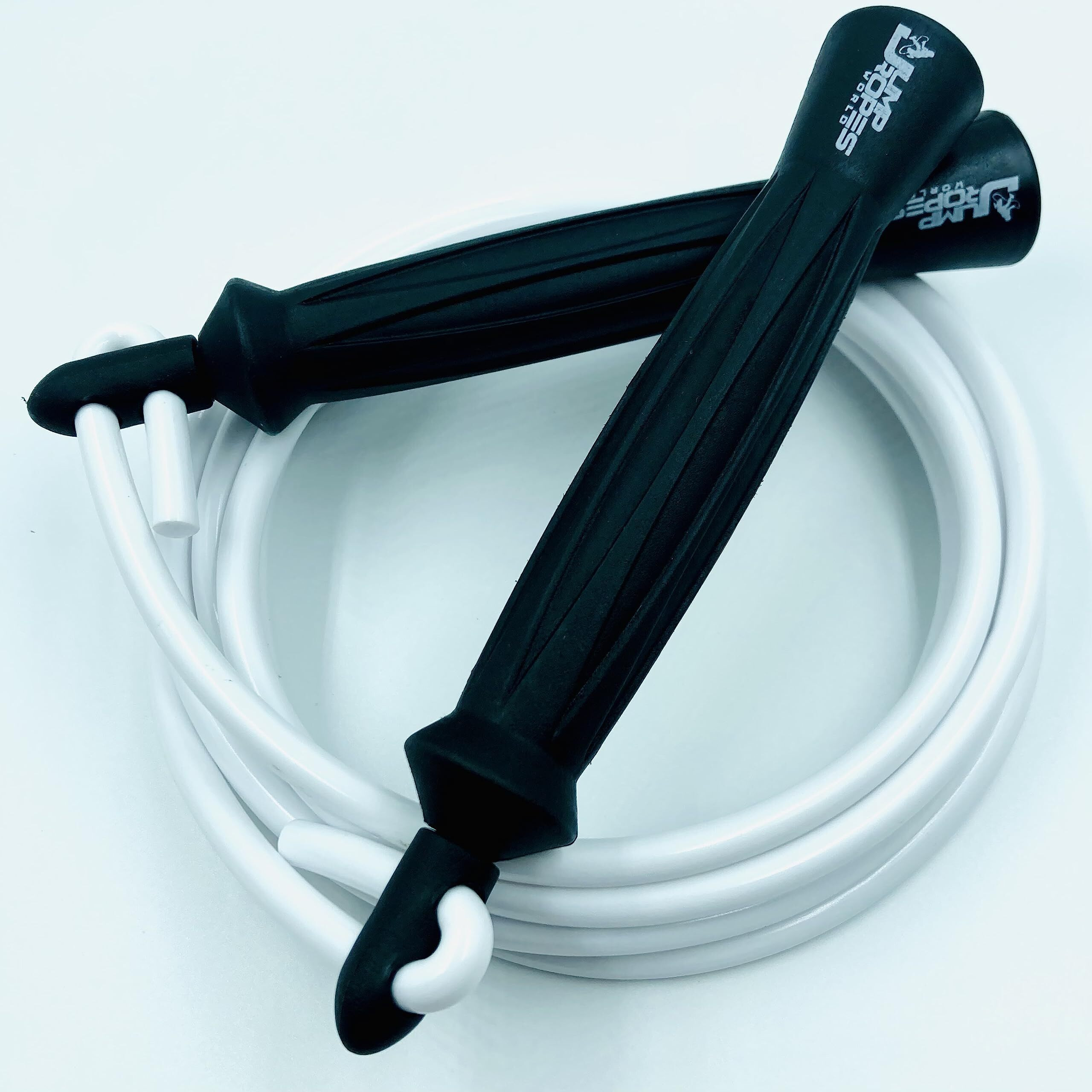 JUMP ROPES WORLD, HEAVY THAI JUMP ROPE FOR MENS,EXERCISE SKIPPING ROPE,BOXERS JUMP ROPE (9FT, WHITE)