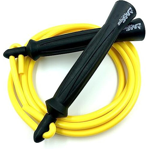 JUMP ROPES WORLD, HEAVY THAI JUMP ROPE FOR MENS,EXERCISE SKIPPING ROPE,BOXERS JUMP ROPE (8FT, YELLOW)
