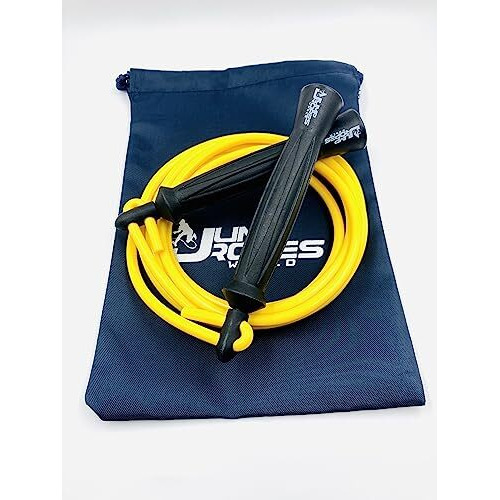 JUMP ROPES WORLD, HEAVY THAI JUMP ROPE FOR MENS,EXERCISE SKIPPING ROPE,BOXERS JUMP ROPE (8FT, YELLOW)