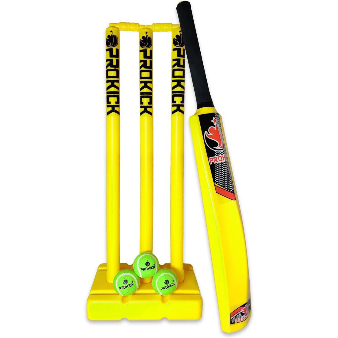 Prokick Plastic Complete Cricket Kit for All Age Groups - Kids Boys Girls Adults, Size 6 (Ideal for Age Between 11-13 Yrs)