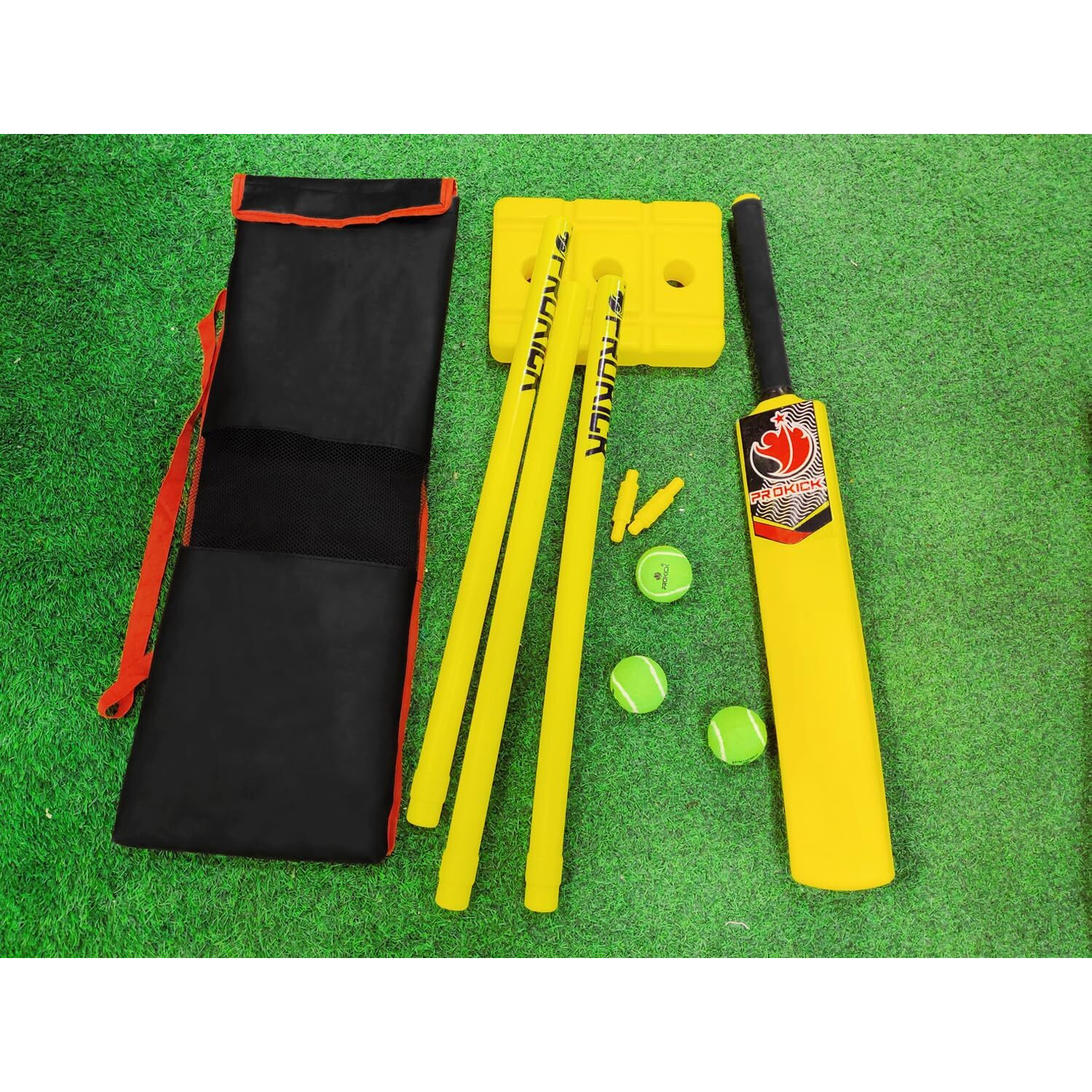 Prokick Plastic Complete Cricket Kit for All Age Groups - Kids Boys Girls Adults, Size 6 (Ideal for Age Between 11-13 Yrs)